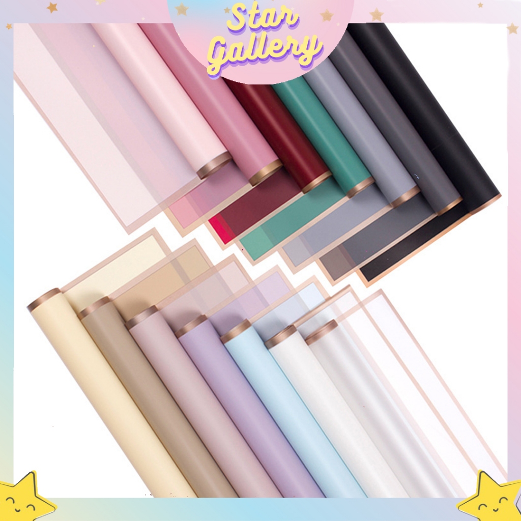 

20 LEMBAR Kertas Bunga Buket List Gold Emas Cellophane Flower Wrapping Pack List Gold Ecer KB10