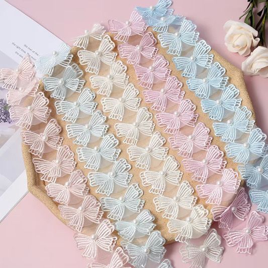 Bordir Pita Organza 3d 5 cm Untuk Hiasan Kebaya Gaun Dekorasi Seserahan Ribbon Embroidery Lace Patch