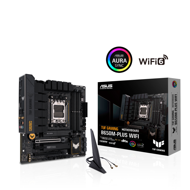 Motherboard MOBO ASUS TUF GAMING B-650-M B650M-PLUS WIFI | DDR5 | AMD AM5 | Micro M-ATX | Garansi Re