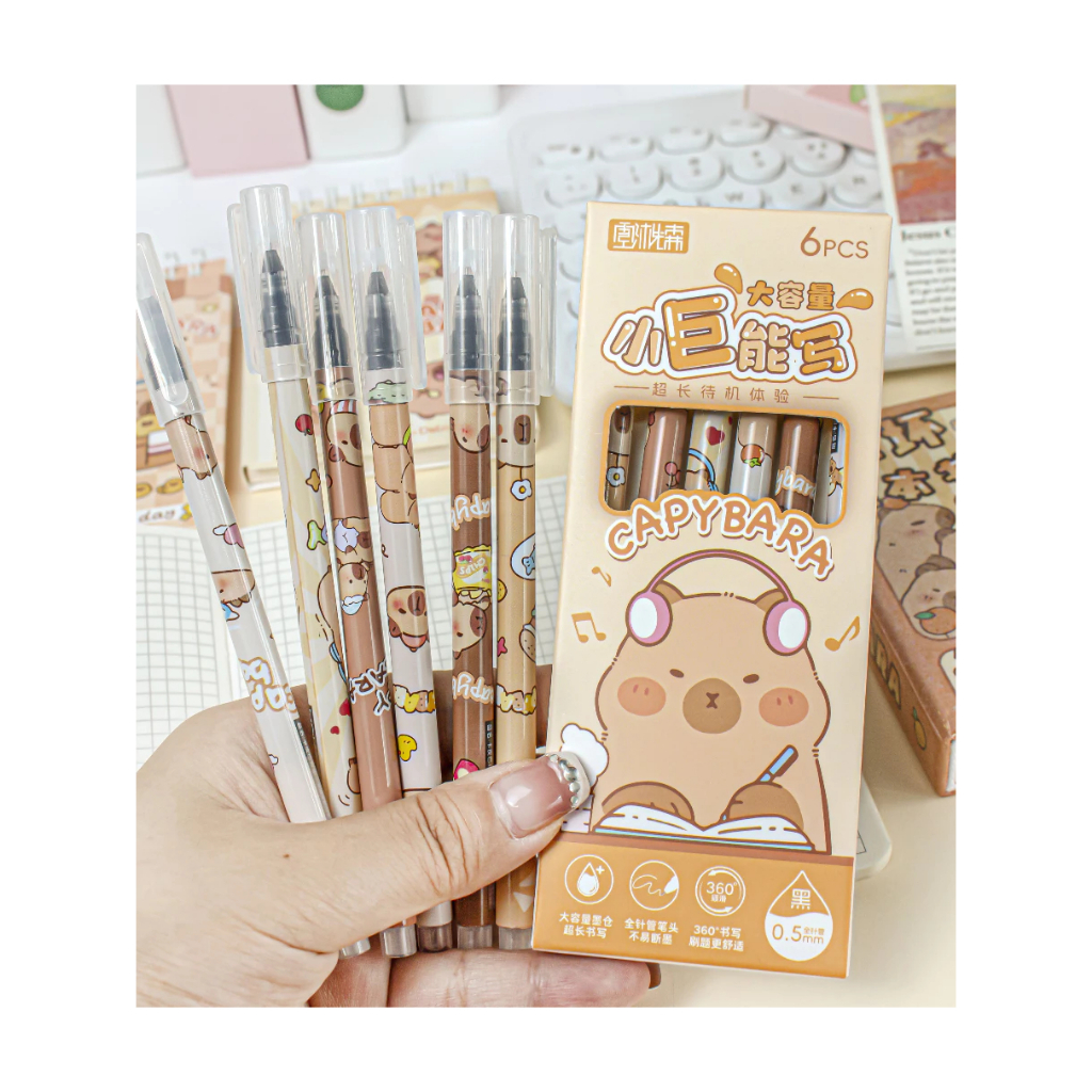 

Pulpen Gel Cair 0,5mm motif kartun kawaii