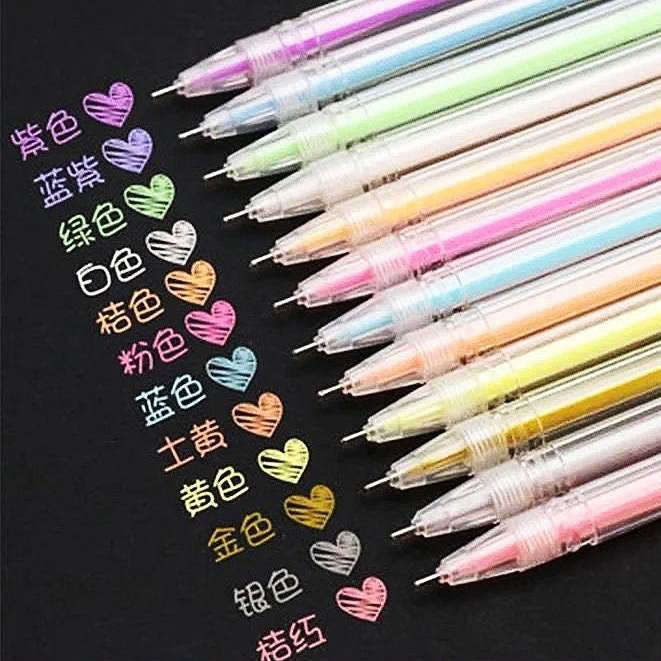 

Pena Highlighter Pena Warna Kartu Hitam Seni Menggambar Pena Penanda Poin Penting