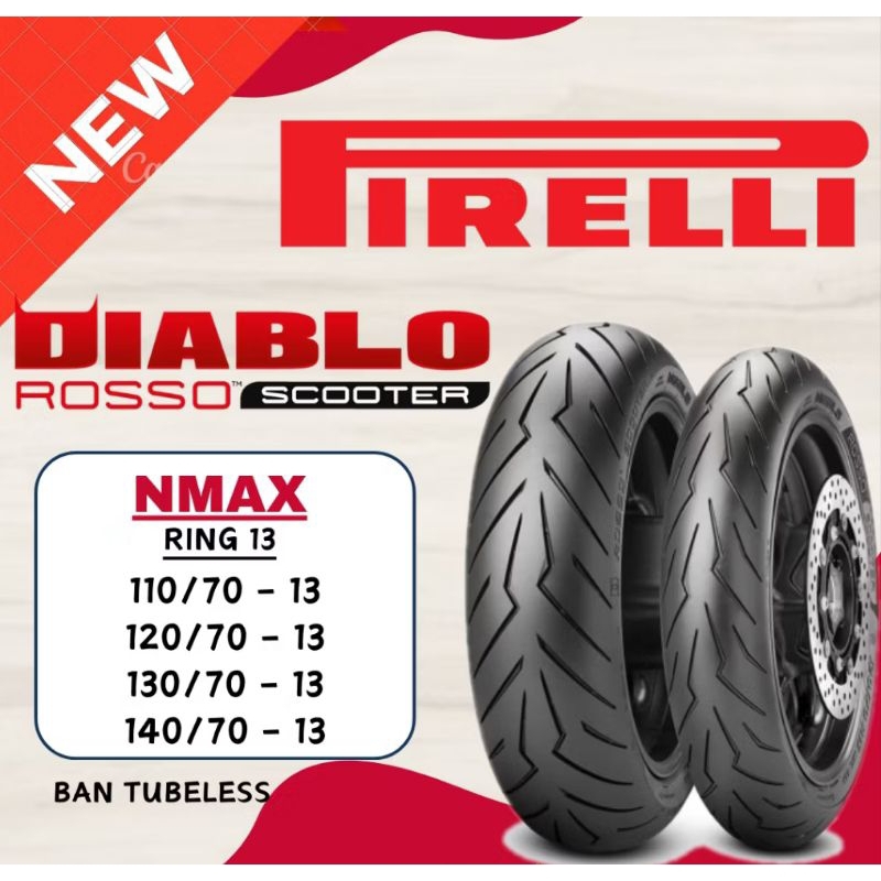 Ban PIRELLI Tubeless Diablo Rosso Scooter Ring 13 - 110/70-13 120/70-13 130/70-13 140/70-13