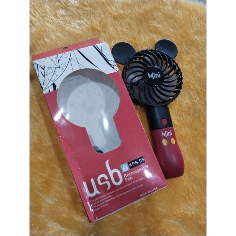 KIPAS ANGIN MINI PORTABEL KARAKTER MICKEY MOUSE