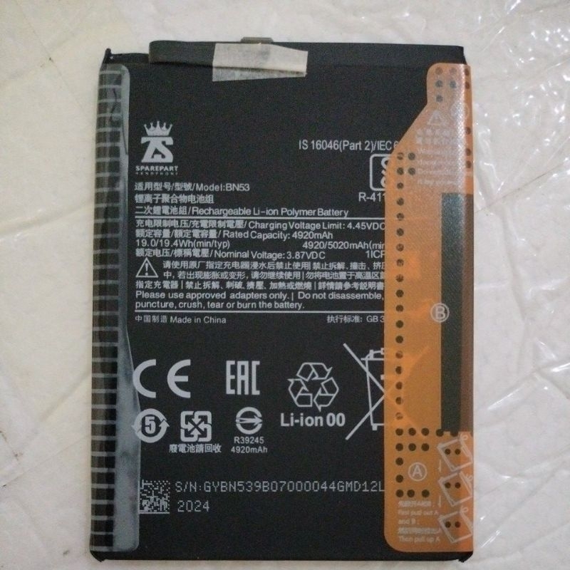 BATRAI REDMI NOTE 10 PRO, BN53