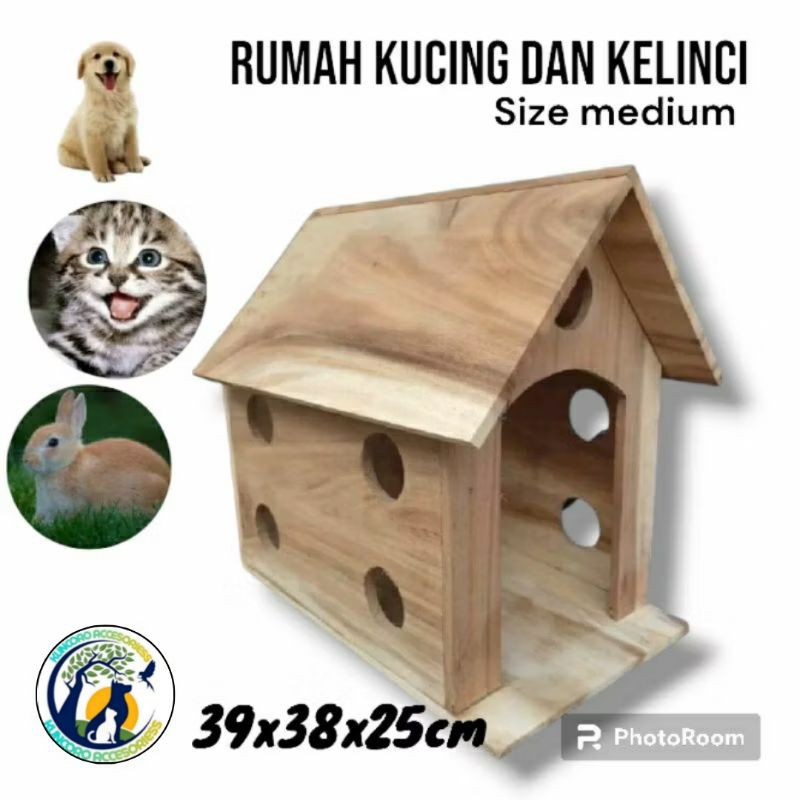 Kandang Kucing & Kelinci Kecil Marmut Kayu