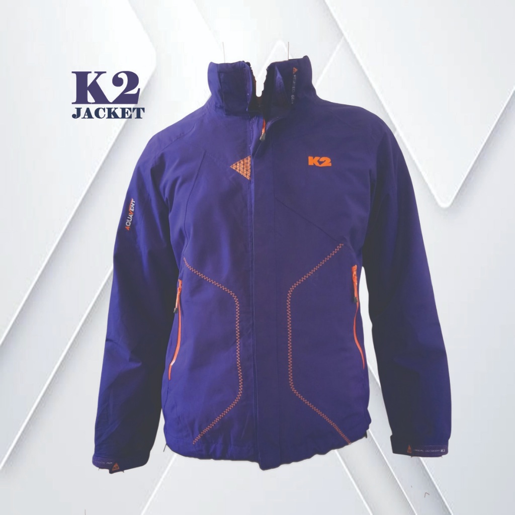 JAKET K2/JAKET UNTUK OUTDOOR/PARASUT/MUSIM DINGIN/ KPOP/GUNUNG/HACKING/UNGU