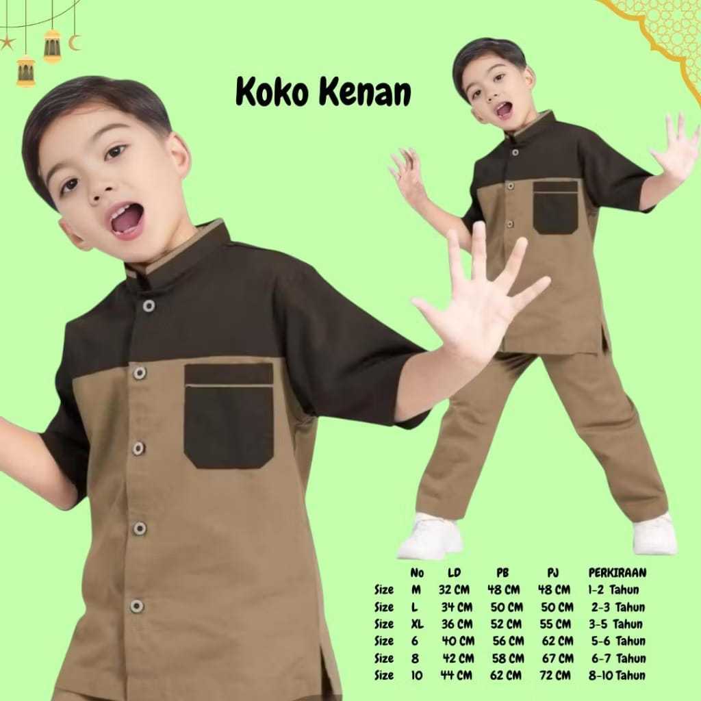 Setelan Baju Koko Anak Kenan Usia 1-10 Tahun YANG LAGI TREND VIRAL KOREAN STYLE