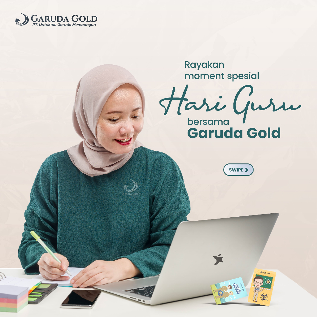 Gift Series Terimakasih Guru 0.25Gr 0.5Gr 1Gr Emas Murni Logam Mulia 24 karat Garuda Gold Original