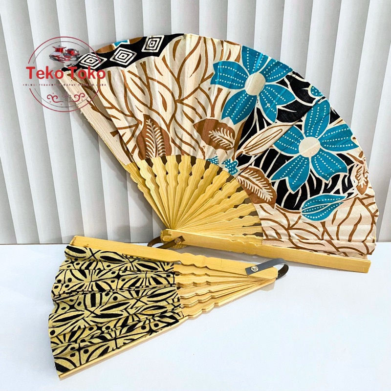 ISI 12 PCS Souvenir Kipas Batik Jumbo 30cm, kipas tangan, souvenir pernikahan wedding