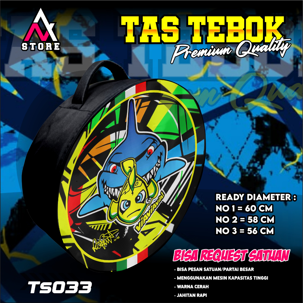 tas tebok murai motif VR46 ROSSI ransel gendong jinjing bawa tebok sangkar murai printing