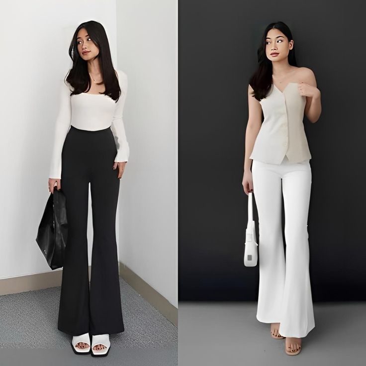 PROMO Celana Fit And Flare Pants Cutbray Scuba Pinggang Highwaist Bahan Stretch Melar Elastis Kulot 