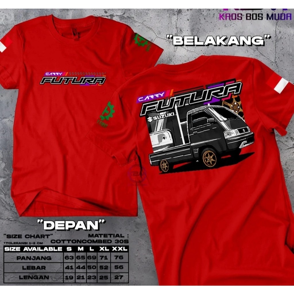 Kaos Mobil Suzuki Carry Futura Pickup Modifikasi/ kaos Distro motif kata Mobil Suzuki Carry Futura P