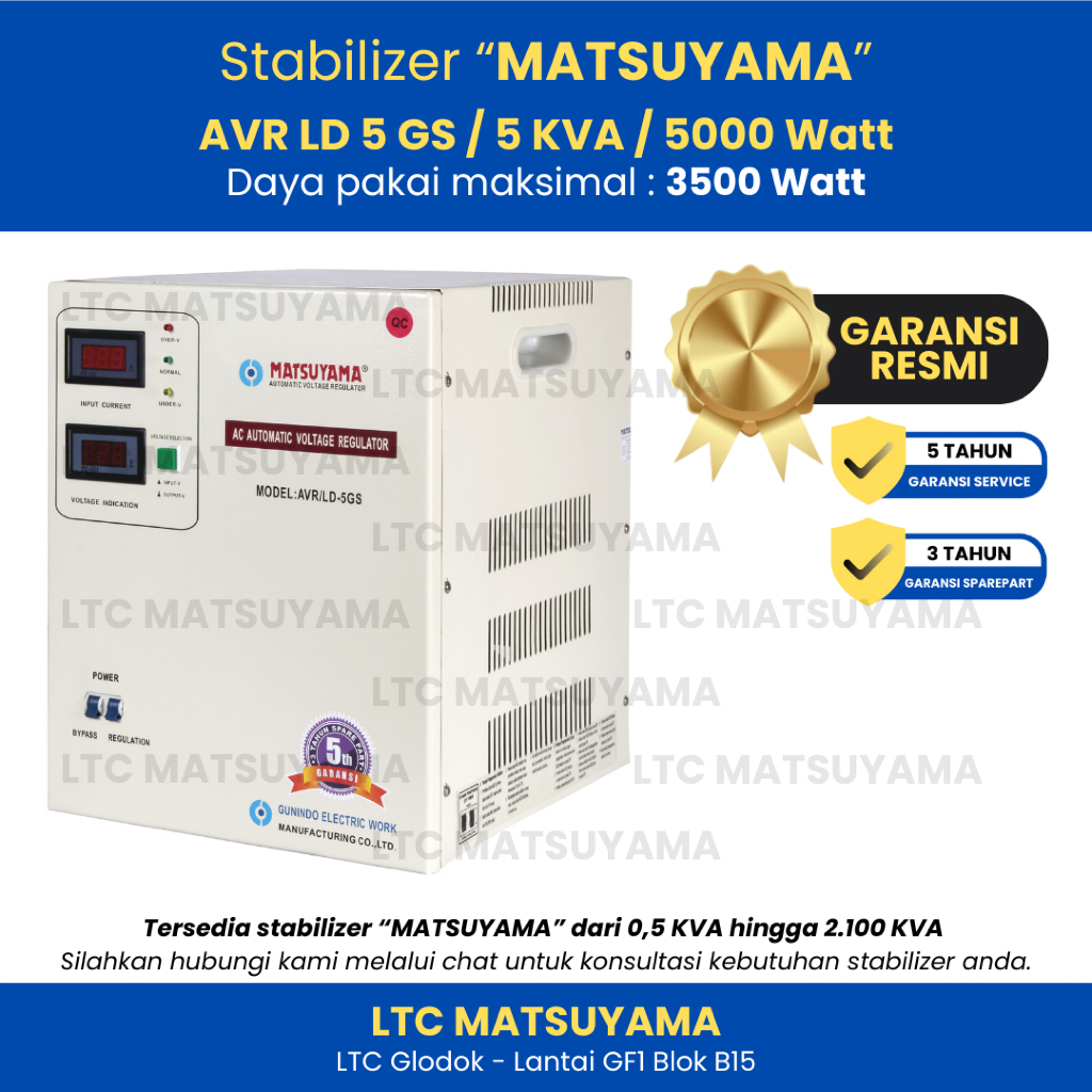 Stabilizer "MATSUYAMA" LD 5 GS / SKD 5 GS / 5 KVA / 5000 Watt