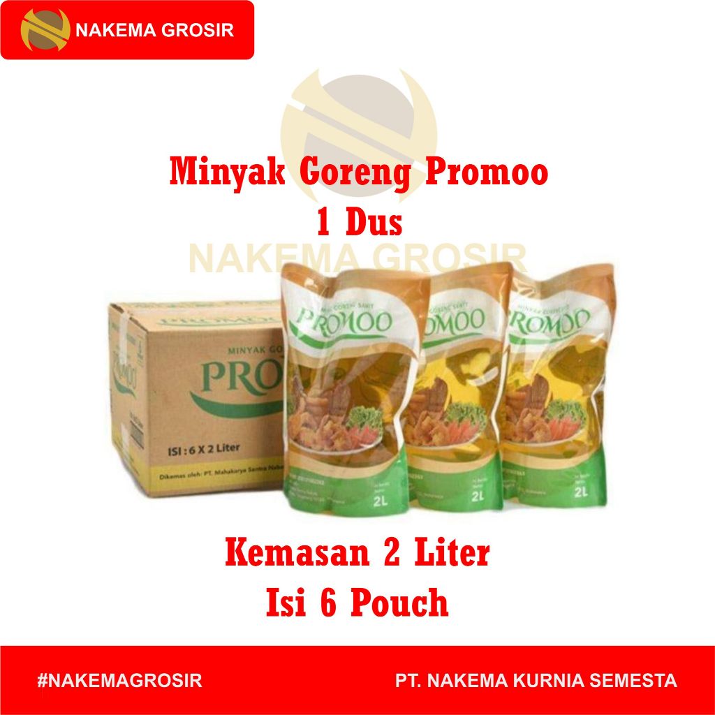 

MINYAK GORENG PROMOO 1 DUS KEMASAN 2 LITER ISI 6POUCH