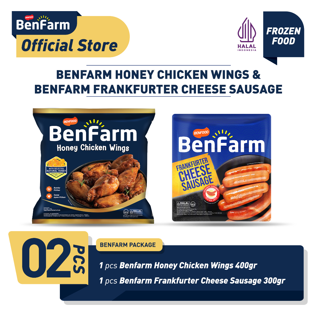 

Benfarm Honey Chicken Wings & Frankfurter Cheese Sausage Package