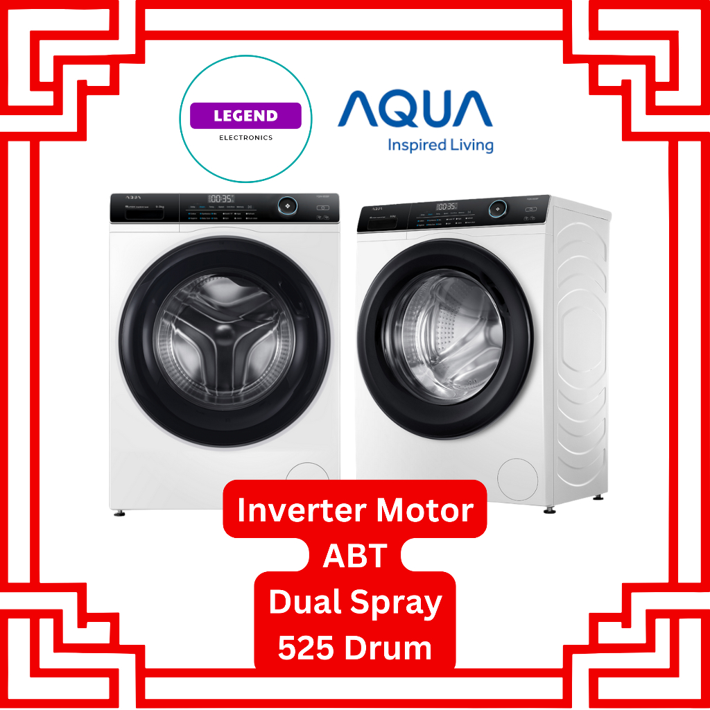 AQUA FQW-950BF MESIN CUCI 1 TABUNG FRONT LOADING 9 KG FQW950BF