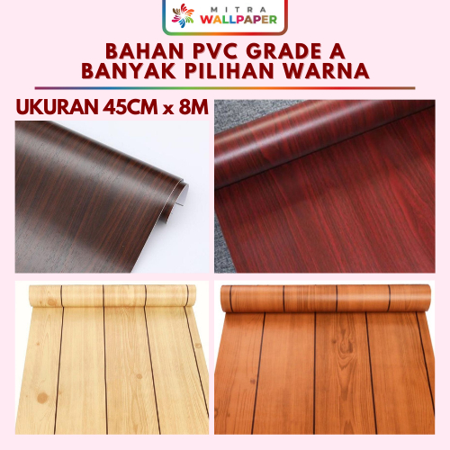 [COD 10M] Wallpaper Dinding Motif Serat Kayu Sticker Kayu Wallpaper Meja Lemari Kayu 10 Meter