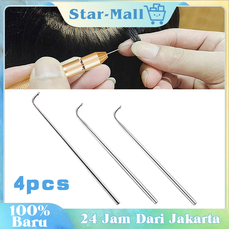 4 Pcs Jarum Mono / Jarum Knitting Wig / Tanpa Jarum Batang