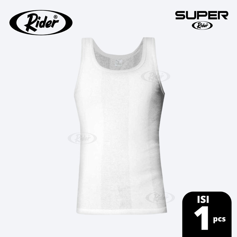 Super Rider - Singlet Pria SR123B Warna Putih isi 1 Pcs