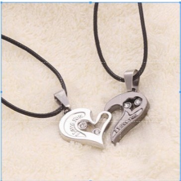 Kalung Couple Kalung Love Kalung Satu Pasang Tali Hitam