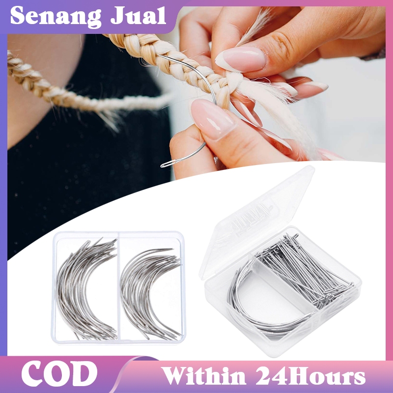 50Pcs Jarum Knitting Wig Tetap / Jarum Kulit Buatan Tangan / Alat Untuk Mengepang Wig
