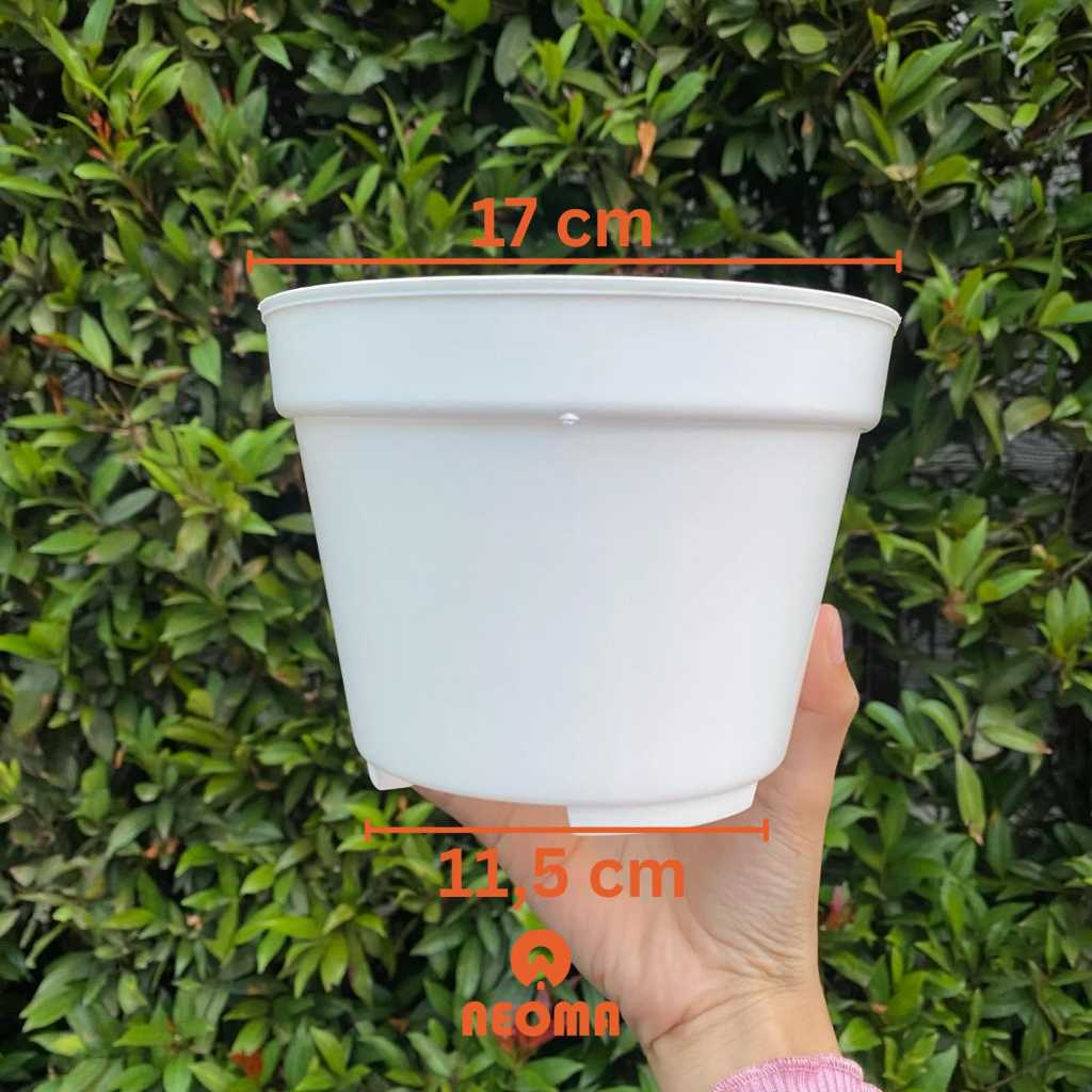 Pot 17 cm Putih Pot Tanaman Pot Bunga Tanaman Hias Neoma Plastindo