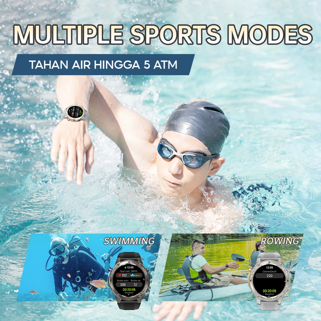 New Skmei Smartwatch Dm56 Support Strava 5Atm Waterproof Jam Tangan Smartwatch Pria Gps Map Pace