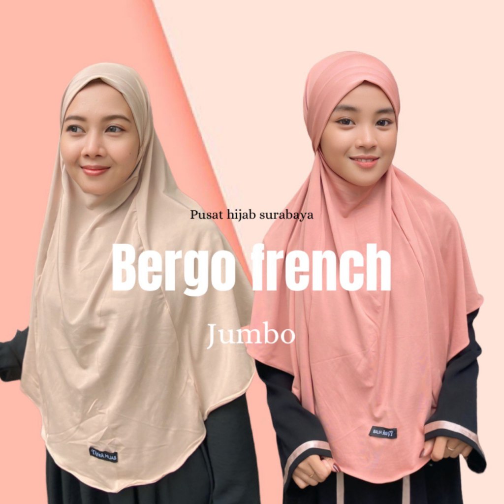 BERGO FRENCH JUMBO 3IN1 TALI MALAY JERSEY PREMIUM / HIJAB INSTAN DAILY KHIMAR LESTI SYARI / KERUDUNG