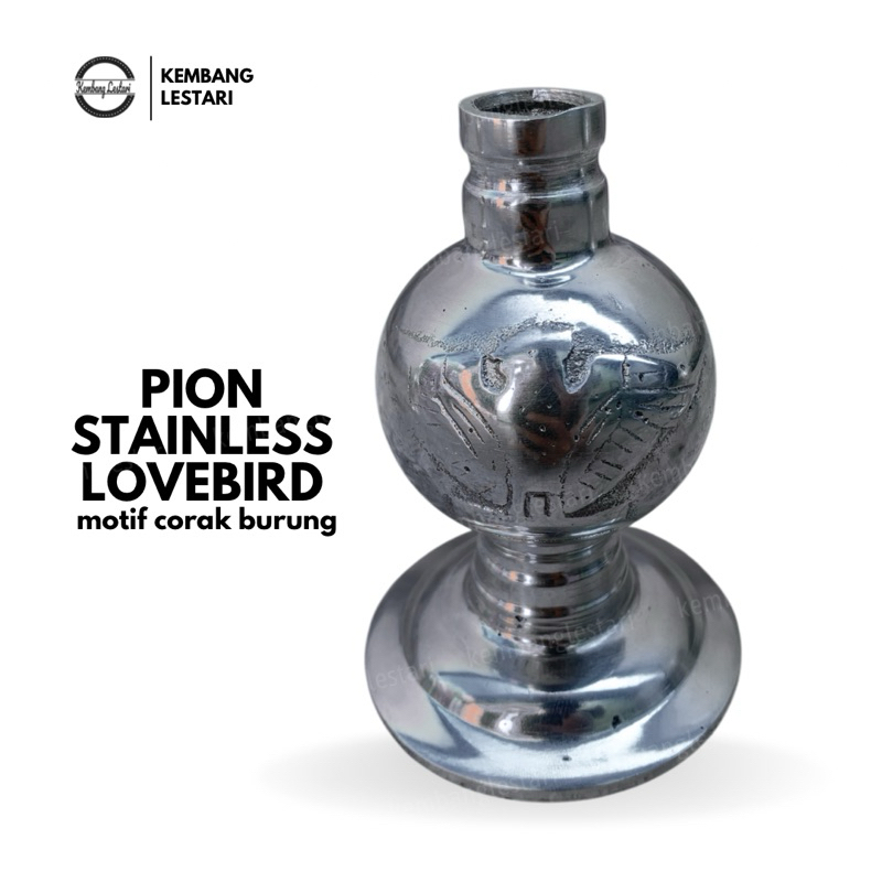 Pion Sangkar Lovebird Stainless Motif Garuda Hiasan Mahkota Sangkar Lovebird