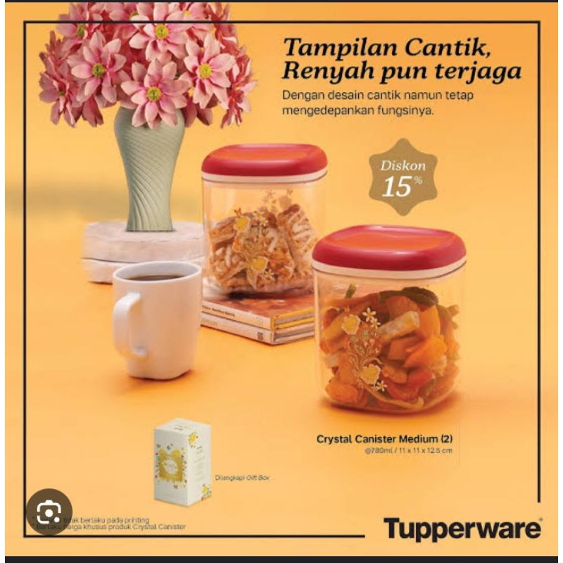 Anne avantie crystal canister (2 pcs) / toples tupperware kristal