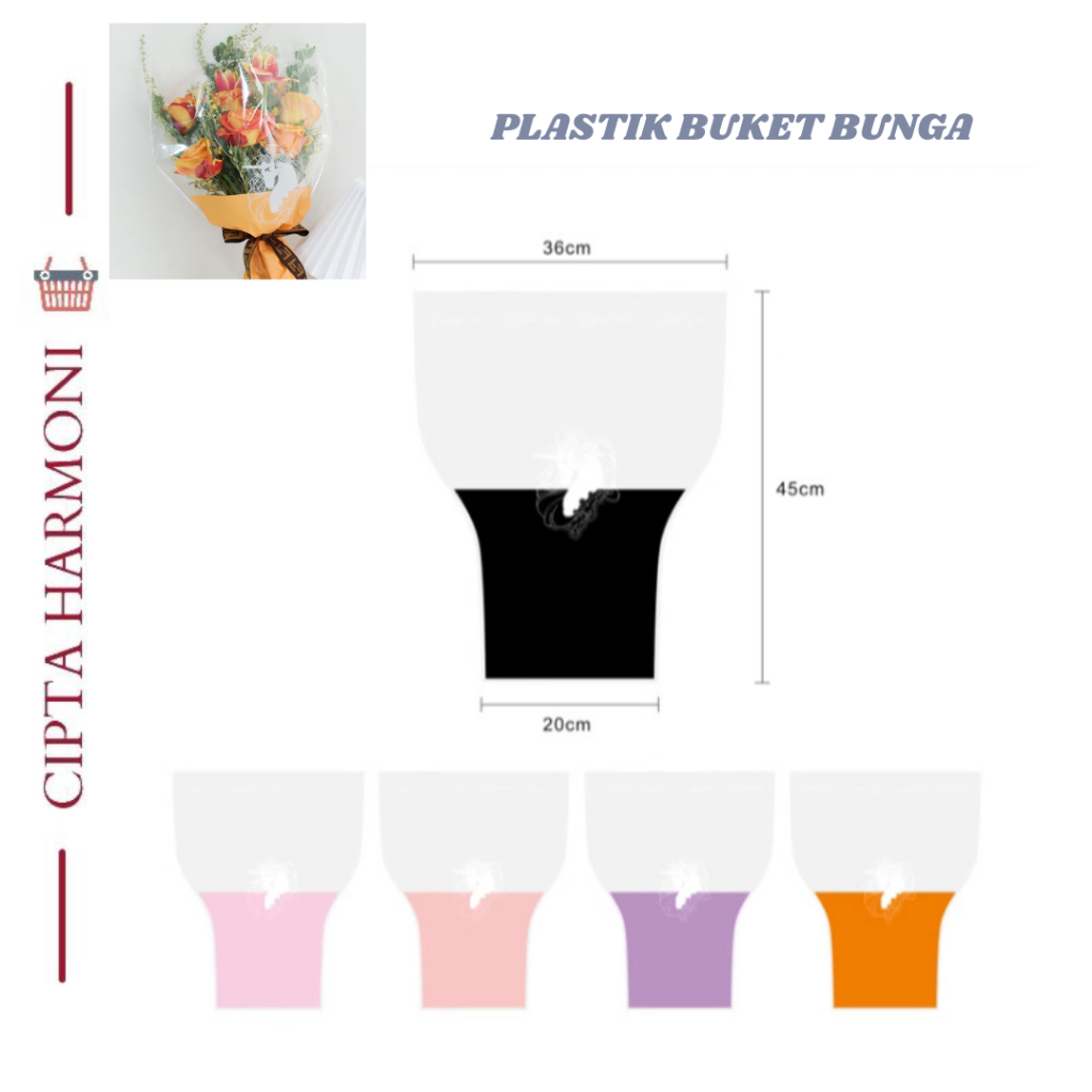 

20 LEMBAR Plastik Buket Bunga Korean Style Single Per Tangkai SF05