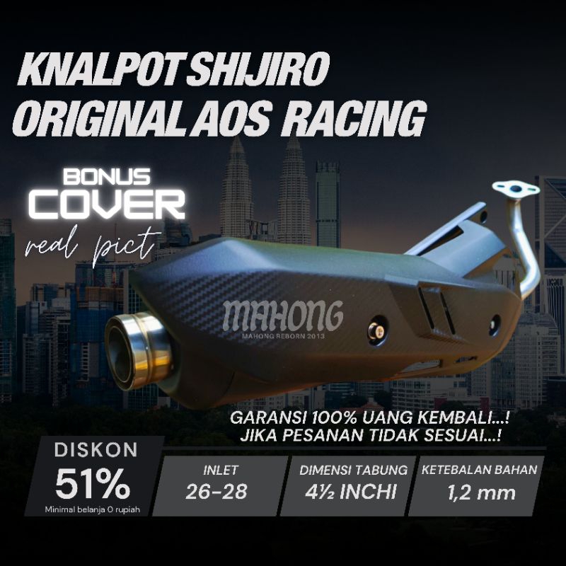Knalpot Original Aos Racing Shijiro TB Vario Cover Airblade New Scoopy Beat Deluxe fi esp Karbu Mio 