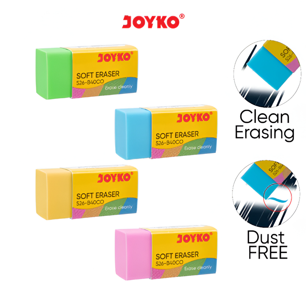

Stip Eraser Penghapus Joyko 526-B40CO (1pcs) - Penghapus Pensil Kecil Warna Warni Joyko