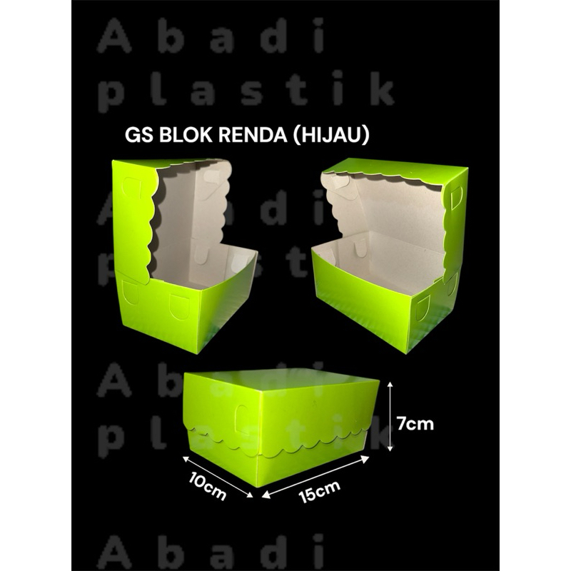 

DUS BLOK HIJAU 10x15/DUS SNACK 10x15/DUS KUE/DUS COLOR 10x15-100pc