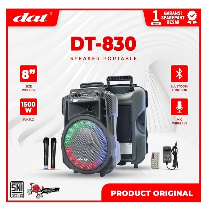 Speaker DAT 8 inch  DT 830 Bluetooth Original