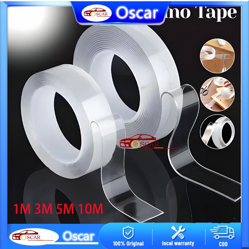 

Bright Crown Nano Double Tape / Double Tape / Selotip Isolasi Bening Multifungsi 3 UKURAN 10M