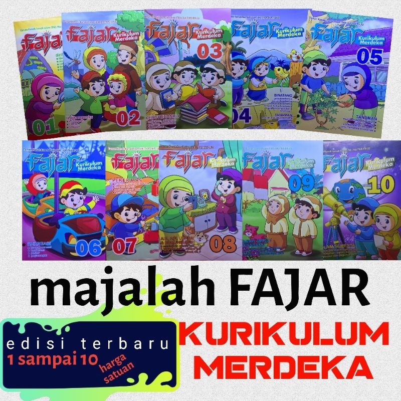 majalah FAJAR edisi 1 sampai 10, untuk TKI/PAUD kurikulum Merdeka