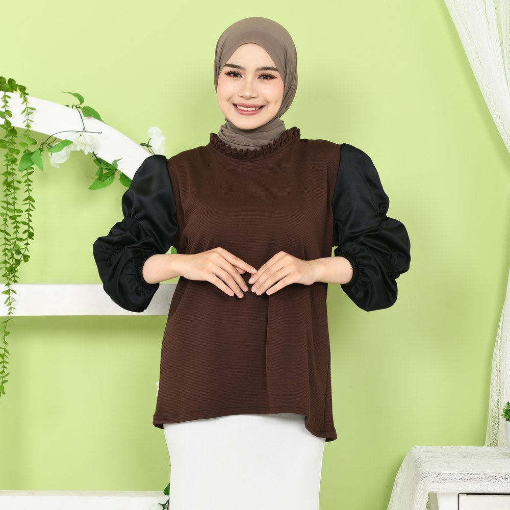 Mybamus Sybille Puff Sleeve Tops  Blouse Lengan Balon Atasan Wanita Korean Style