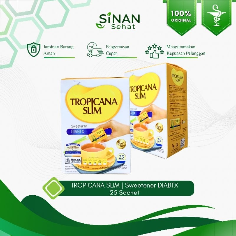 

Apotek Sinan Sehat | Tropicana Slim Sweetener Diabtx 25 Sachet - Pemanis untuk Diabetesi