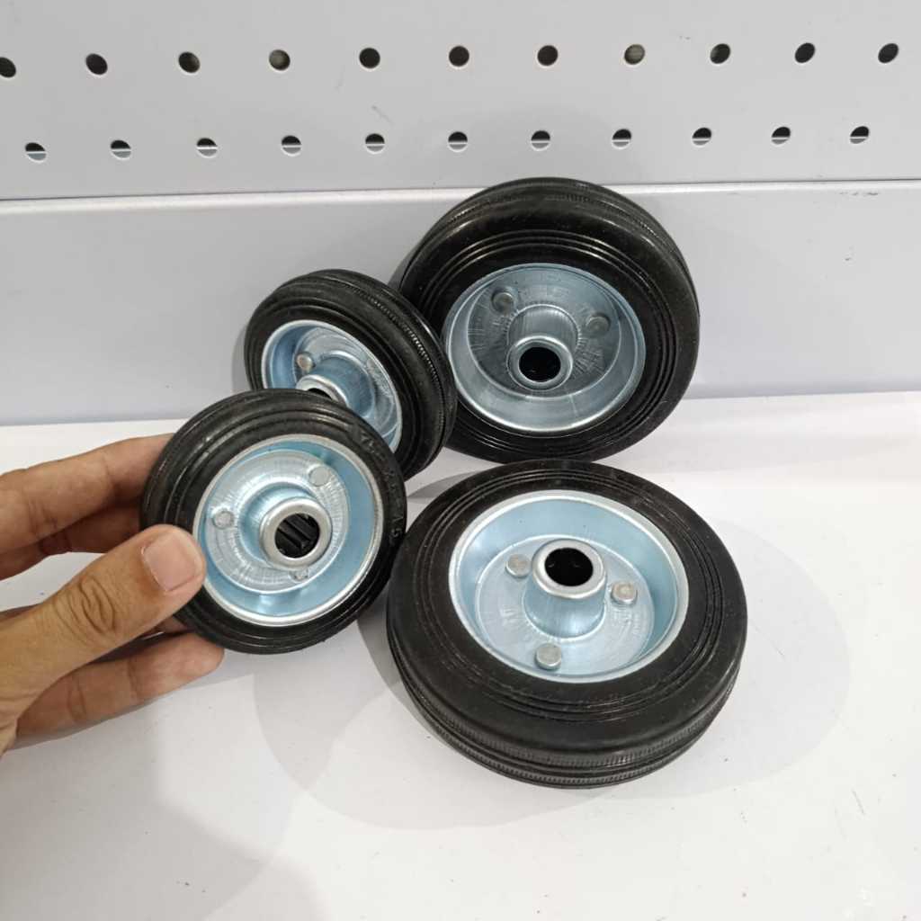 Roda Troli 4" 3" Wheel Only Roda Karet Etalase Gerobak 4 inch 3 Inch