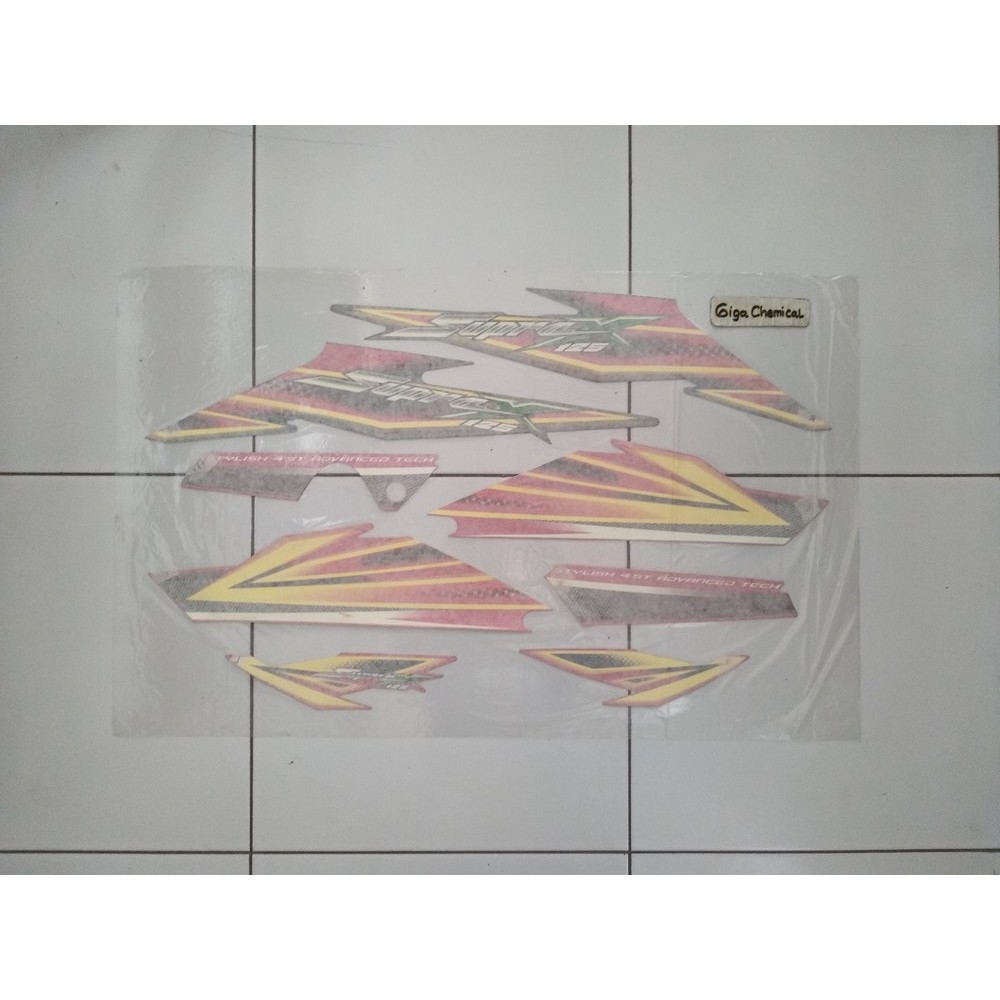 Striping Sticker Lis Supra X 125 2005 2006 Hitam Merah Nos
