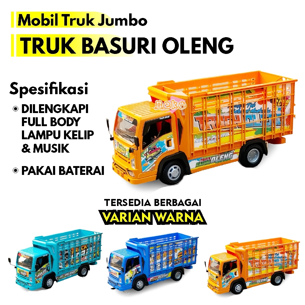 MAINAN TRUK BASURI JUMBO II MAINAN MINIATUR TRUCK OLENG BASURI TRUK OLENG REALISTIK MUSIK TELOLET