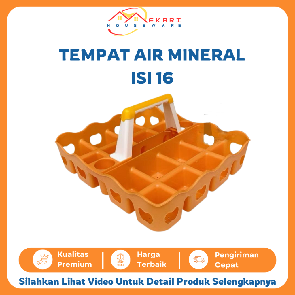 Rak Keranjang Jinjingan Air Mineral Aqua Cup Gelas Tenteng Gagang Isi 16