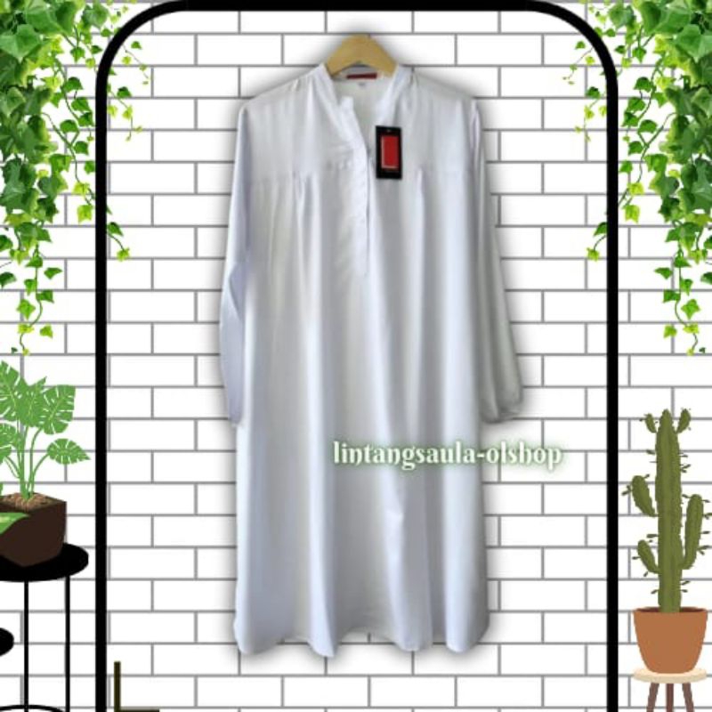 Tunik polos rayon jumbo putih