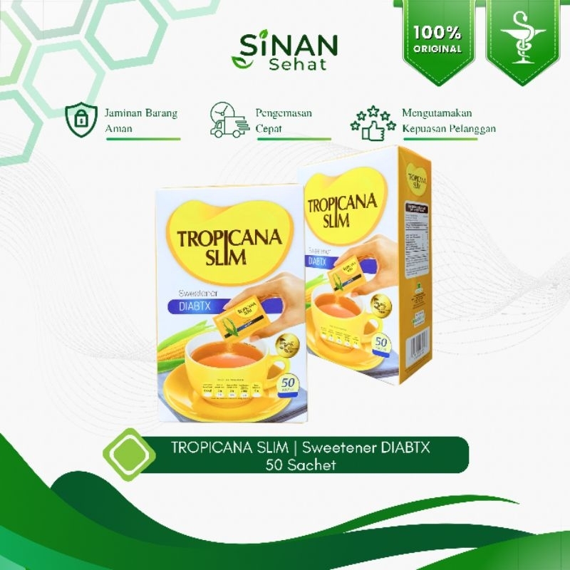 

Apotek Sinan Sehat | Tropicana Slim Sweetener Diabtx 50 Sachet - Pemanis untuk Diabetesi