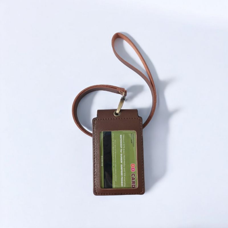 ID Card Holder Name Tag Kulit Magnet | Model Satu Mika termurah