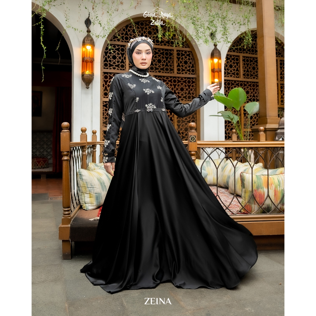 ZALIFA - ZEINA DRESS WANITA BY ZALIFA - GAMIS WANITA ALENA SILK EMBROIDERY