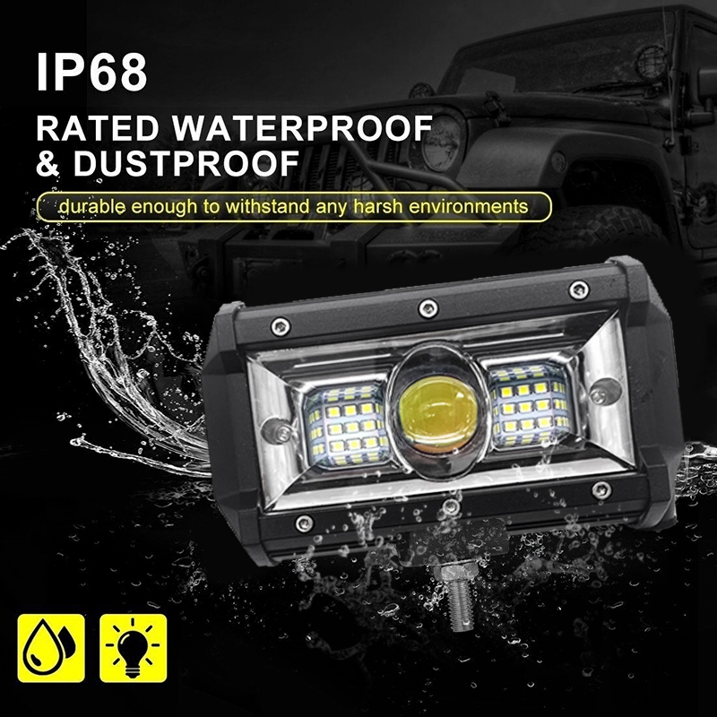 UYUI (Lampu kuning dua warna + lampu putih) Lampu sorot laser lensa 120w lampu sorot mobil LED strip