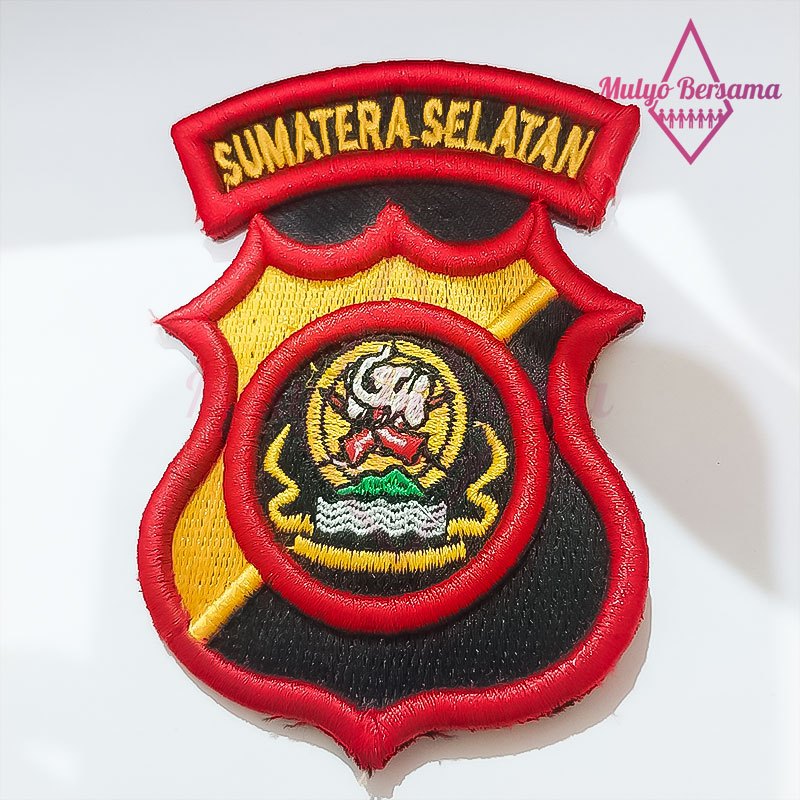 Emblem Bordir Logo Polda Sumatera Selatan Badge Bordir Polda Sumsel - Mulyo Bersama