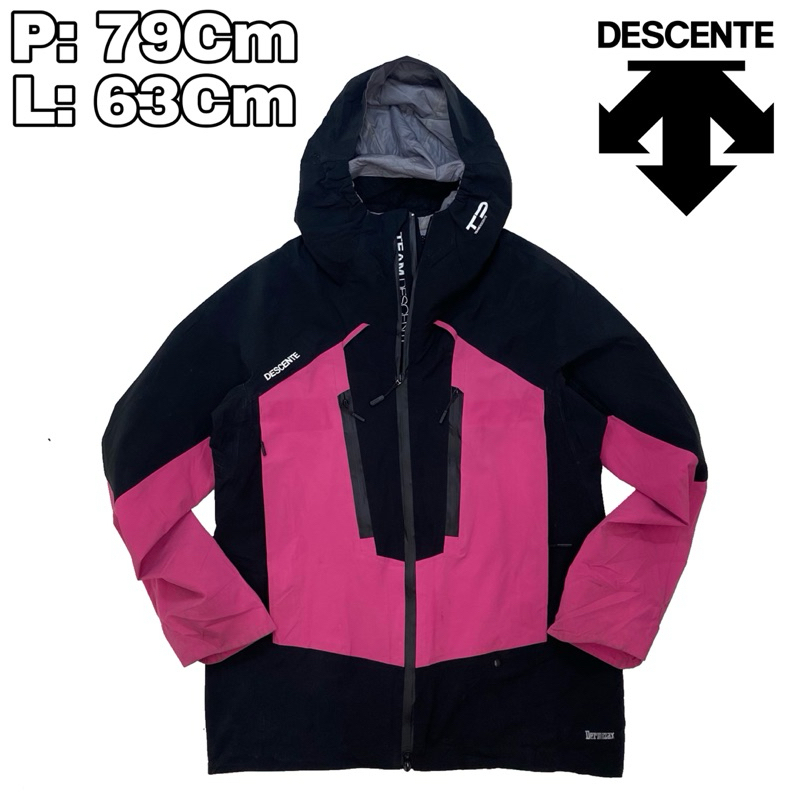 J54 Jaket Waterproof Repellent Descente Pink Determax  Tahan Air Waterblock Outdoor Hiking Pendaki G
